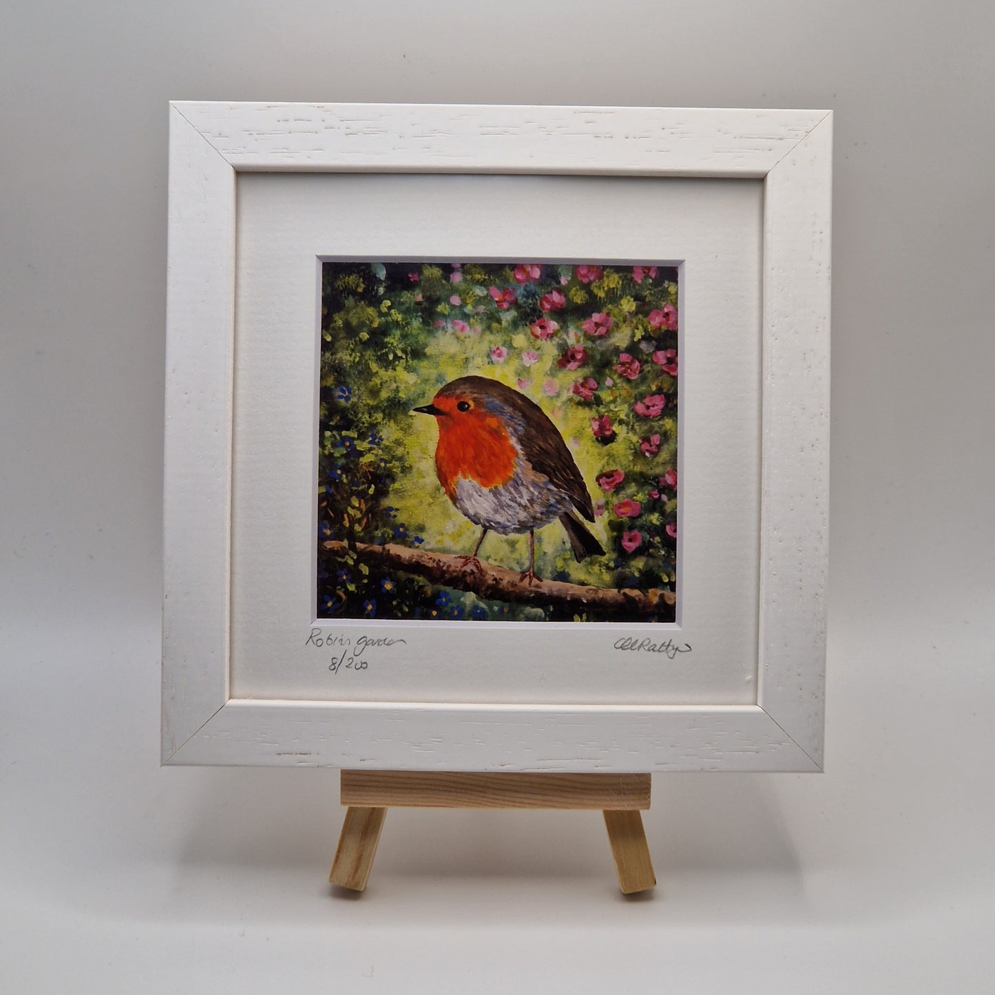 Robins Garden Limited Edition Art Print with Gold Leaf - Irish Art Gift