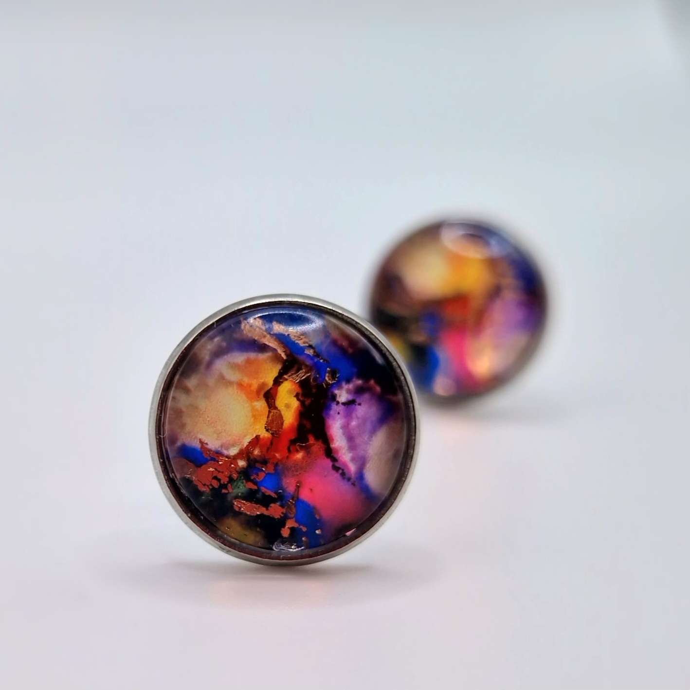 Colour symphony stud earrings  stainless steel