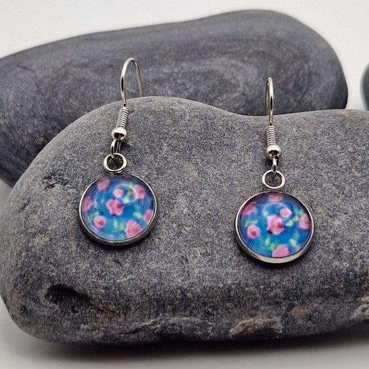 Vintage pink roses Earrings