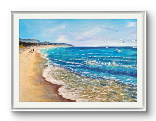 Walking by the shore, limited edition prints