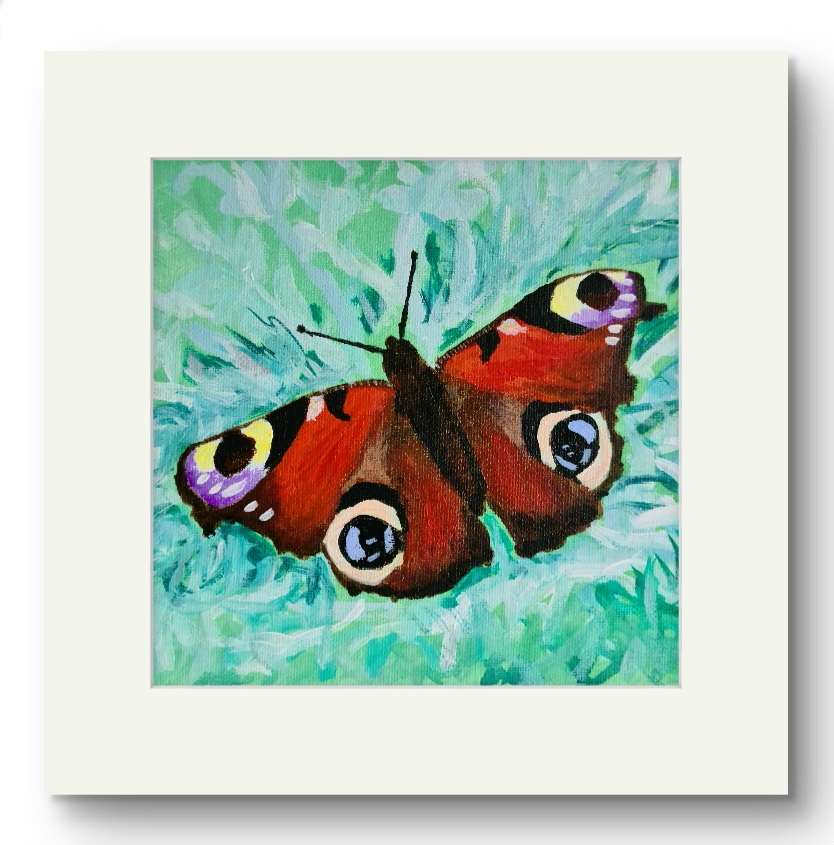 Wildlife and floral collection of Small Framed prints. 7" x7" white wooden frames. Comes with a mini easel for display purposes.