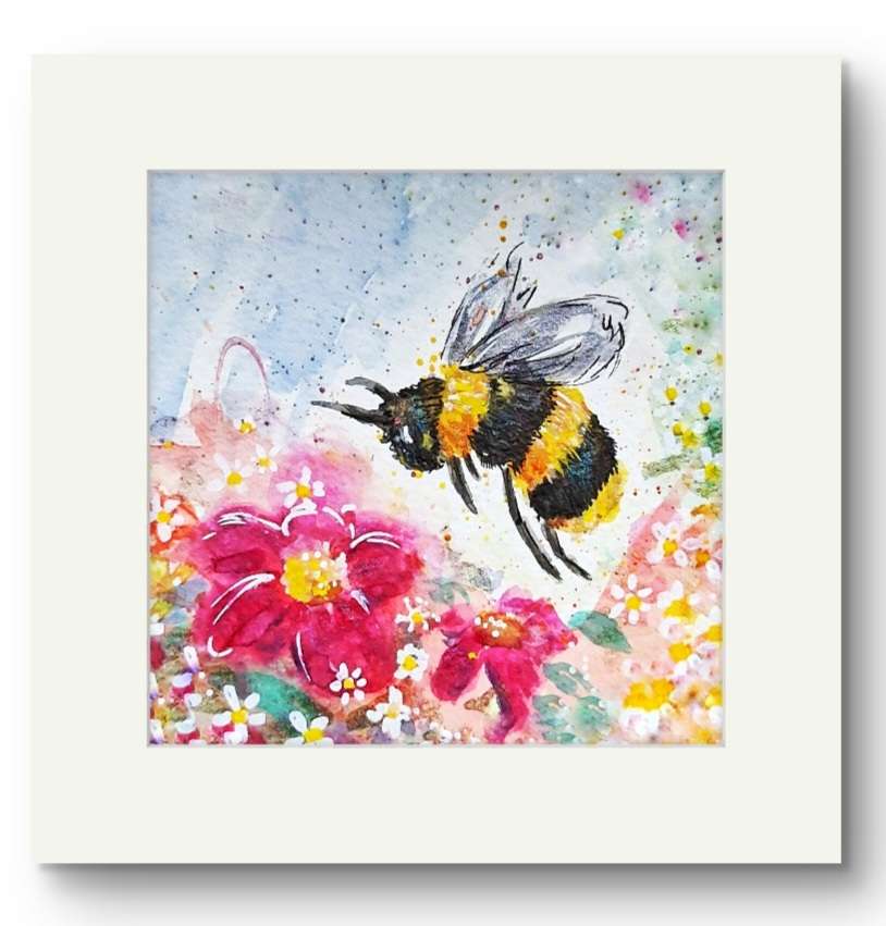 Wildlife and floral collection of Small Framed prints. 7" x7" white wooden frames. Comes with a mini easel for display purposes.