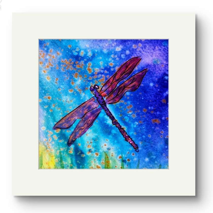 Wildlife and floral collection of Small Framed prints. 7" x7" white wooden frames. Comes with a mini easel for display purposes.