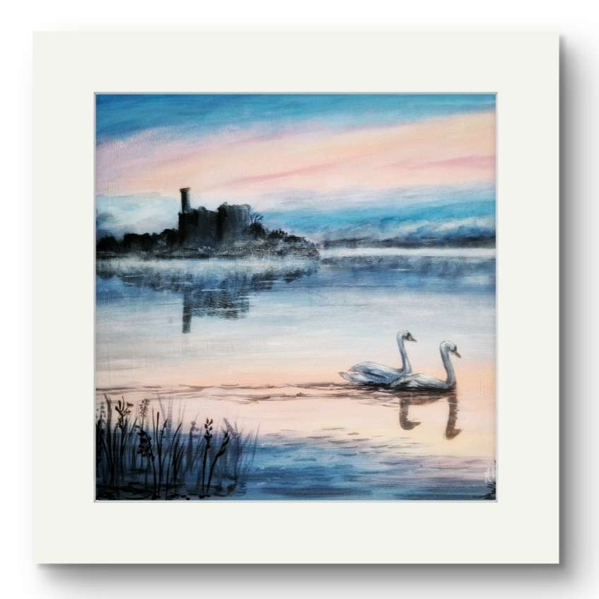 Wildlife and floral collection of Small Framed prints. 7" x7" white wooden frames. Comes with a mini easel for display purposes.