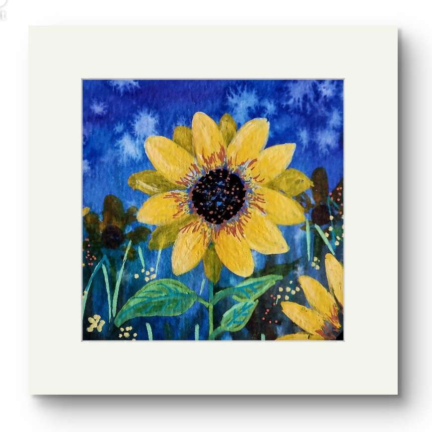 Sunflower on Blue | Miniature Memory