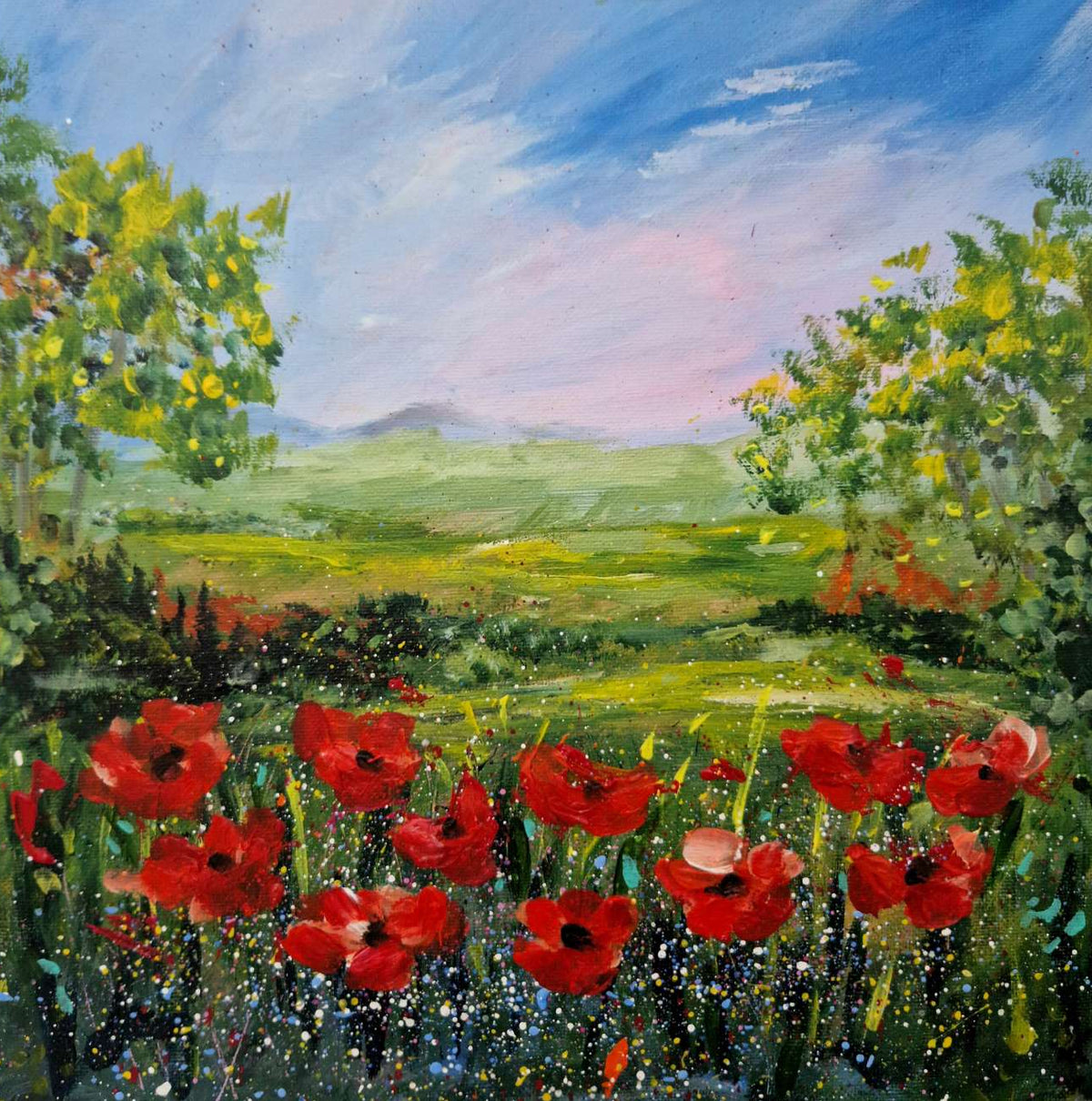 Red Poppy Wildflowers Limited Edition Print - Irish Artist Margaret Rattigan"