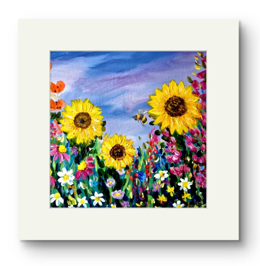 Wildlife and floral collection of Small Framed prints. 7" x7" white wooden frames. Comes with a mini easel for display purposes.