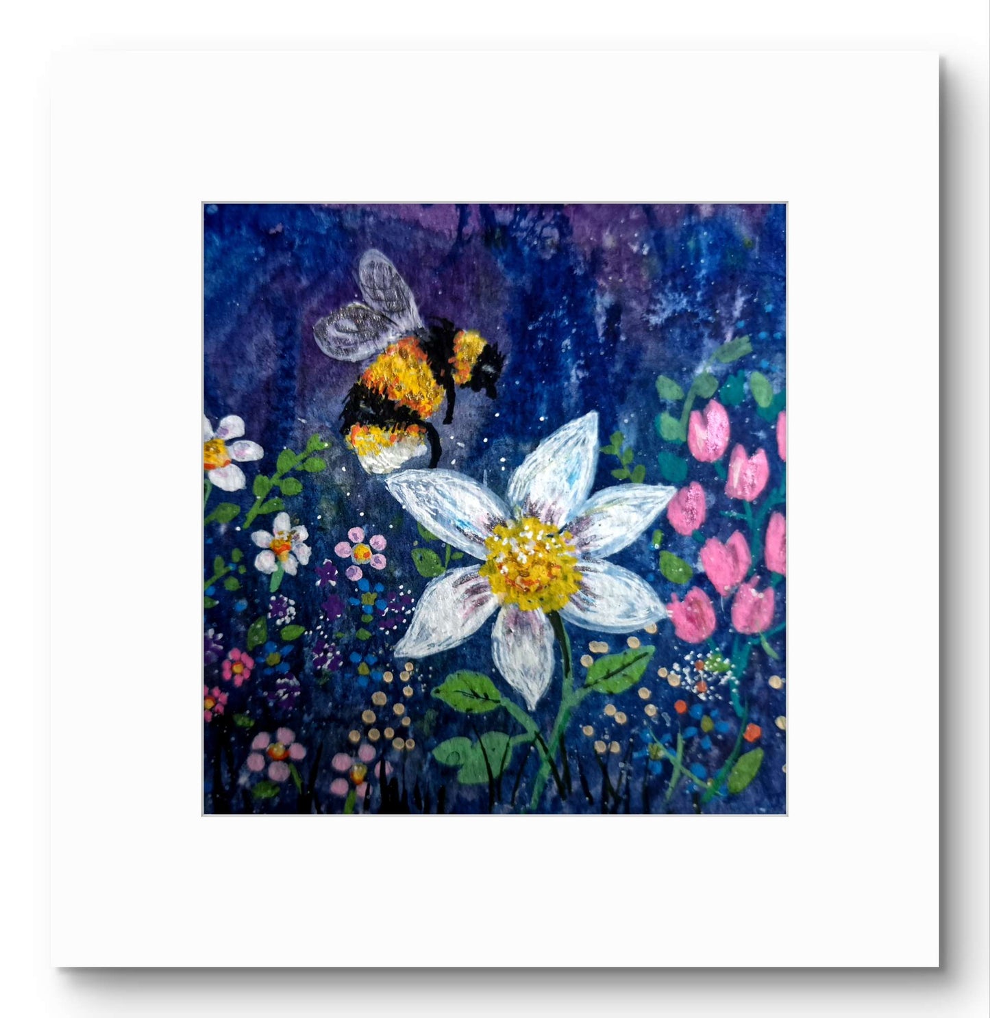 Wildlife and floral collection of Small Framed prints. 7" x7" white wooden frames. Comes with a mini easel for display purposes.