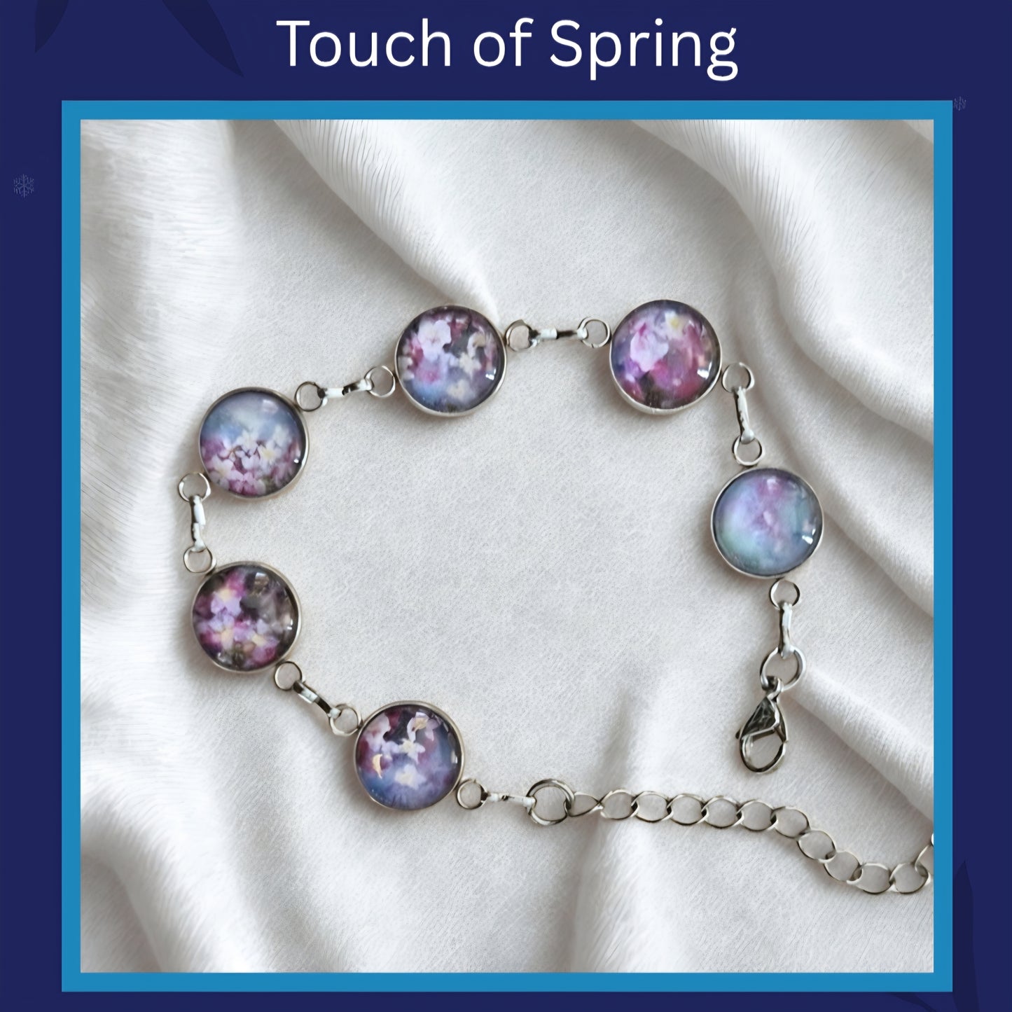 Handmade Art Glass Bracelet with Gold Leaf - Original Design, Irish Artist.