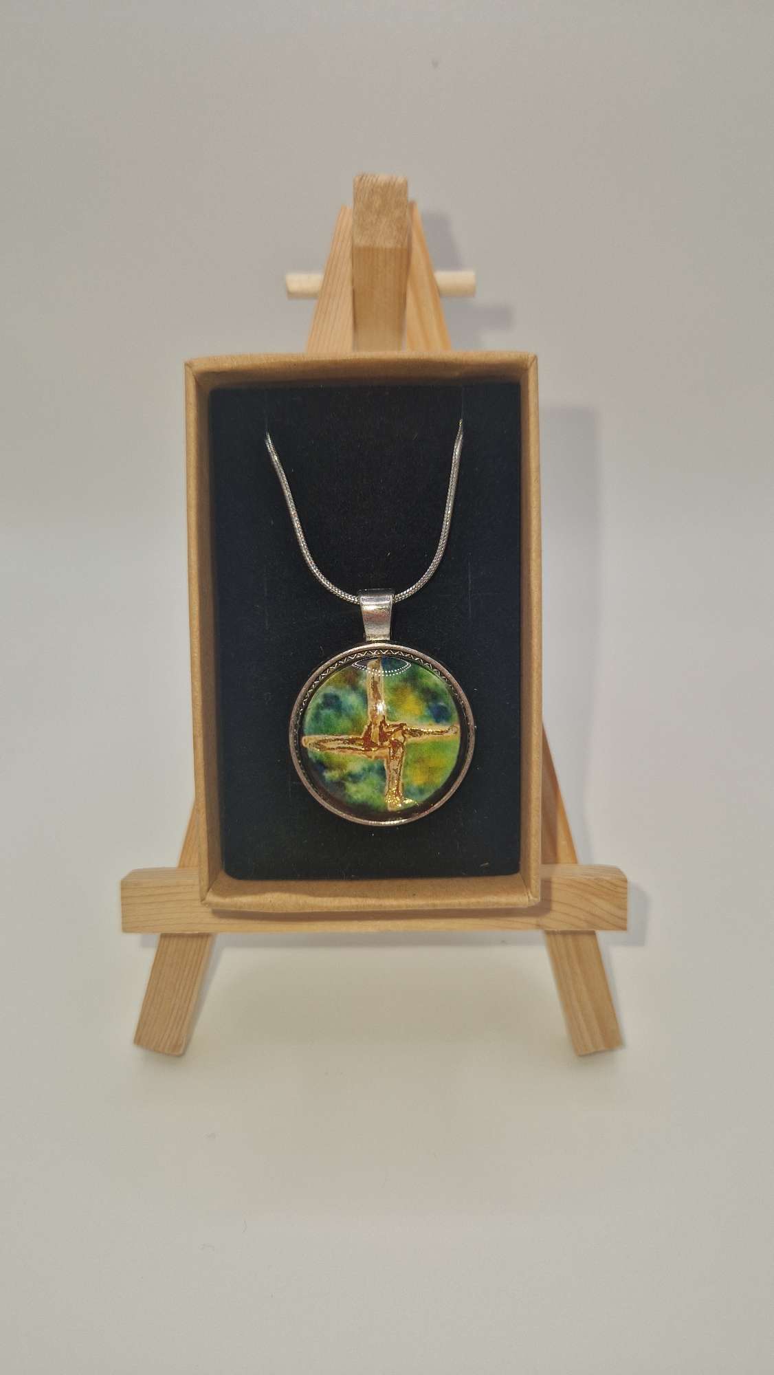 Irish celtic Brigid cross pendant, Handmade Art Jewellery, necklace