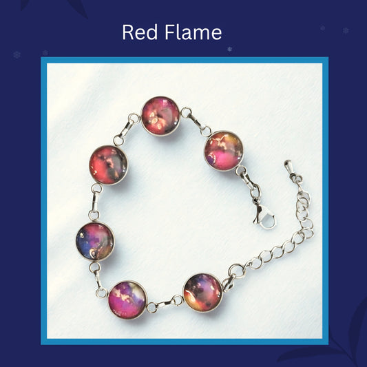 Handmade Art Glass Bracelet with Gold Leaf - Original Design, Irish Artist.