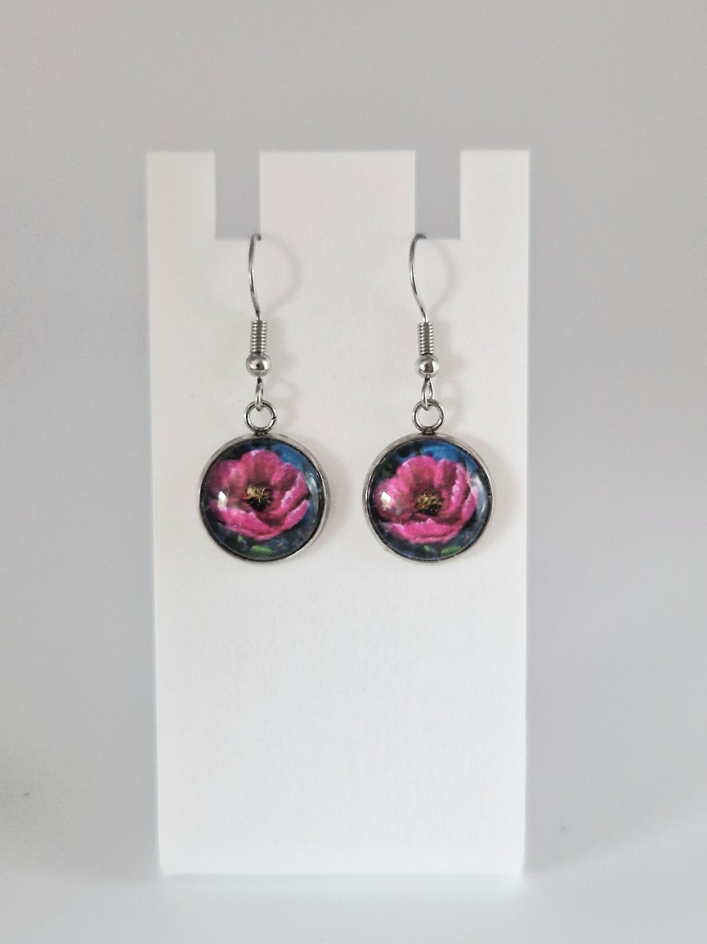Wild Rose Art Drop Earrings