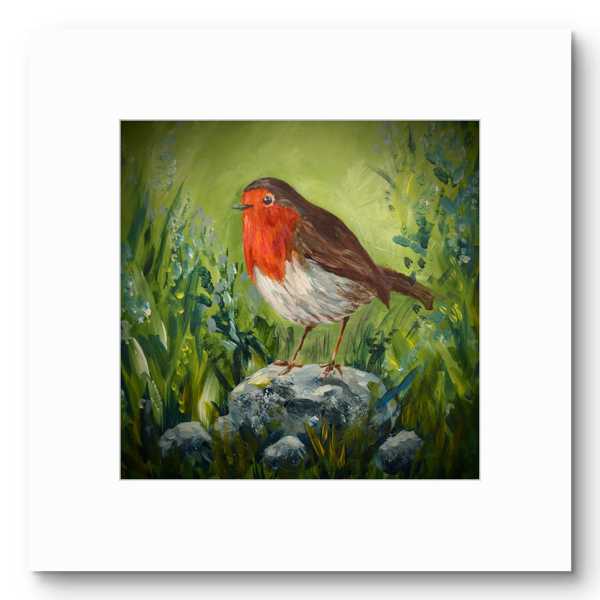 Rockin Robin, Irish miniature framed print