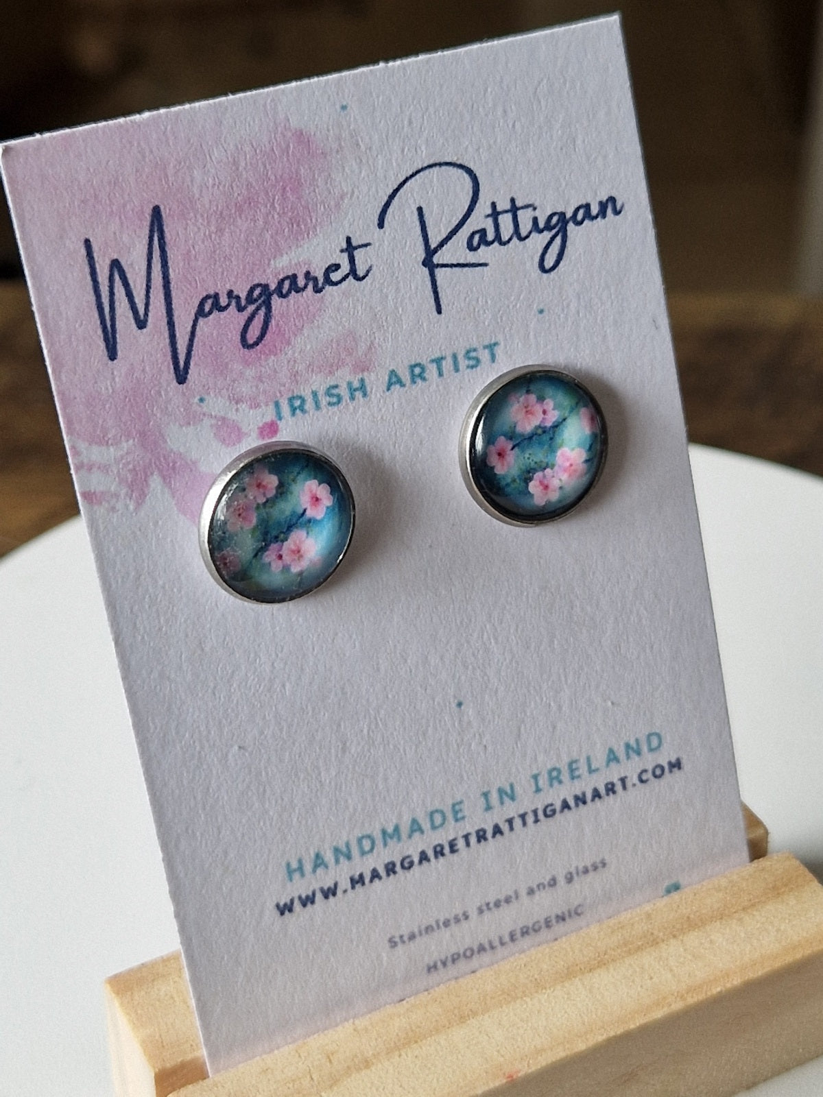 Pink Blossom Handcrafted Stud Earrings