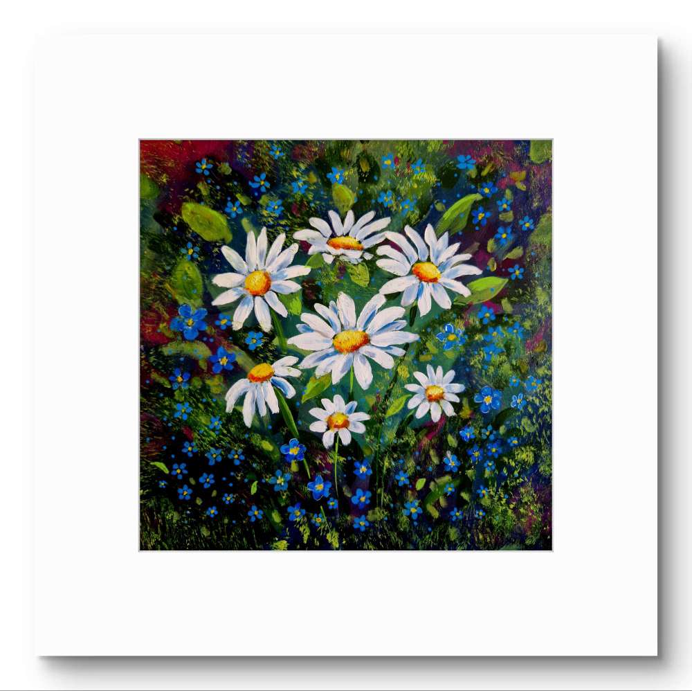 Wildlife and floral collection of Small Framed prints. 7" x7" white wooden frames. Comes with a mini easel for display purposes.