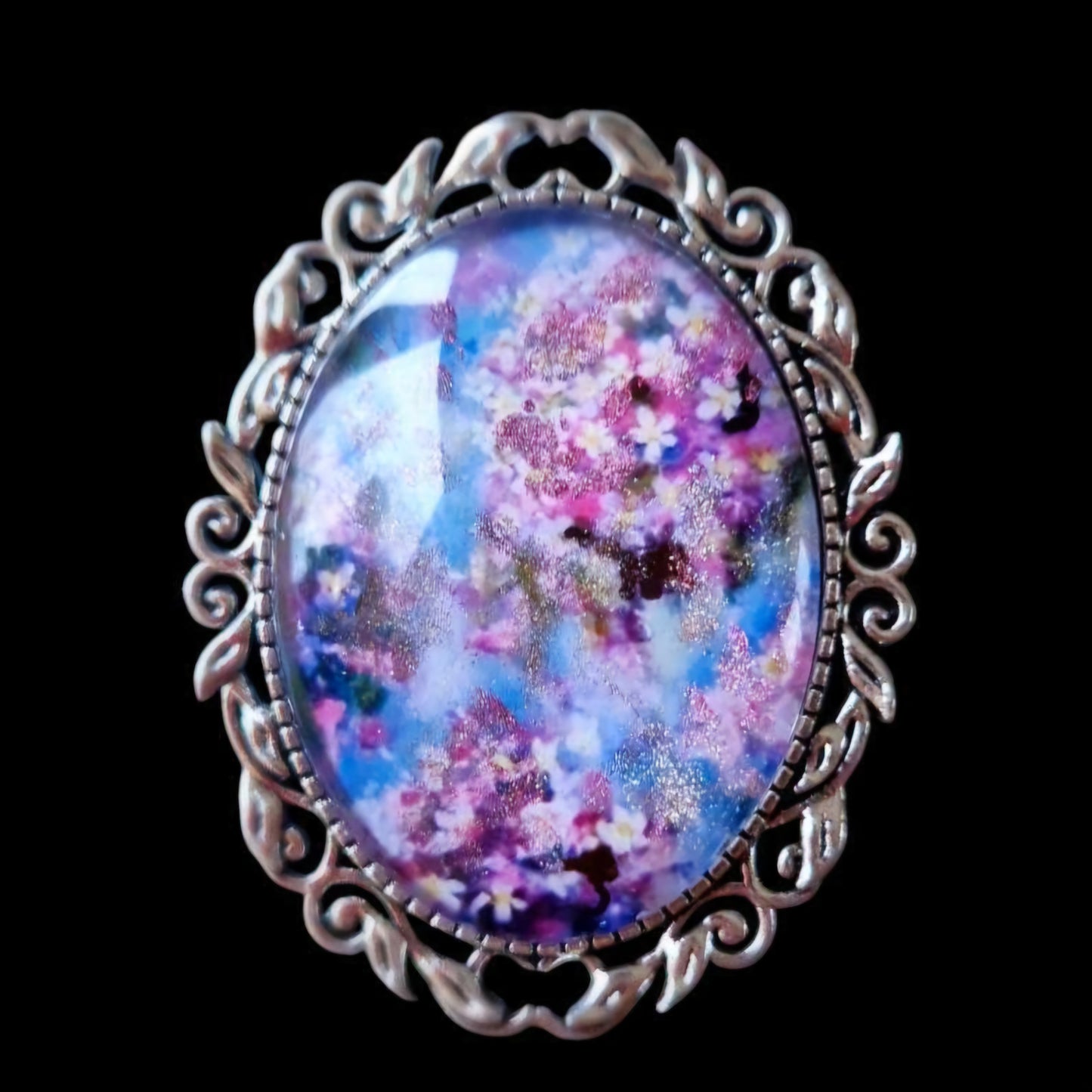 handcrafted floral " touch of spring"Brooch