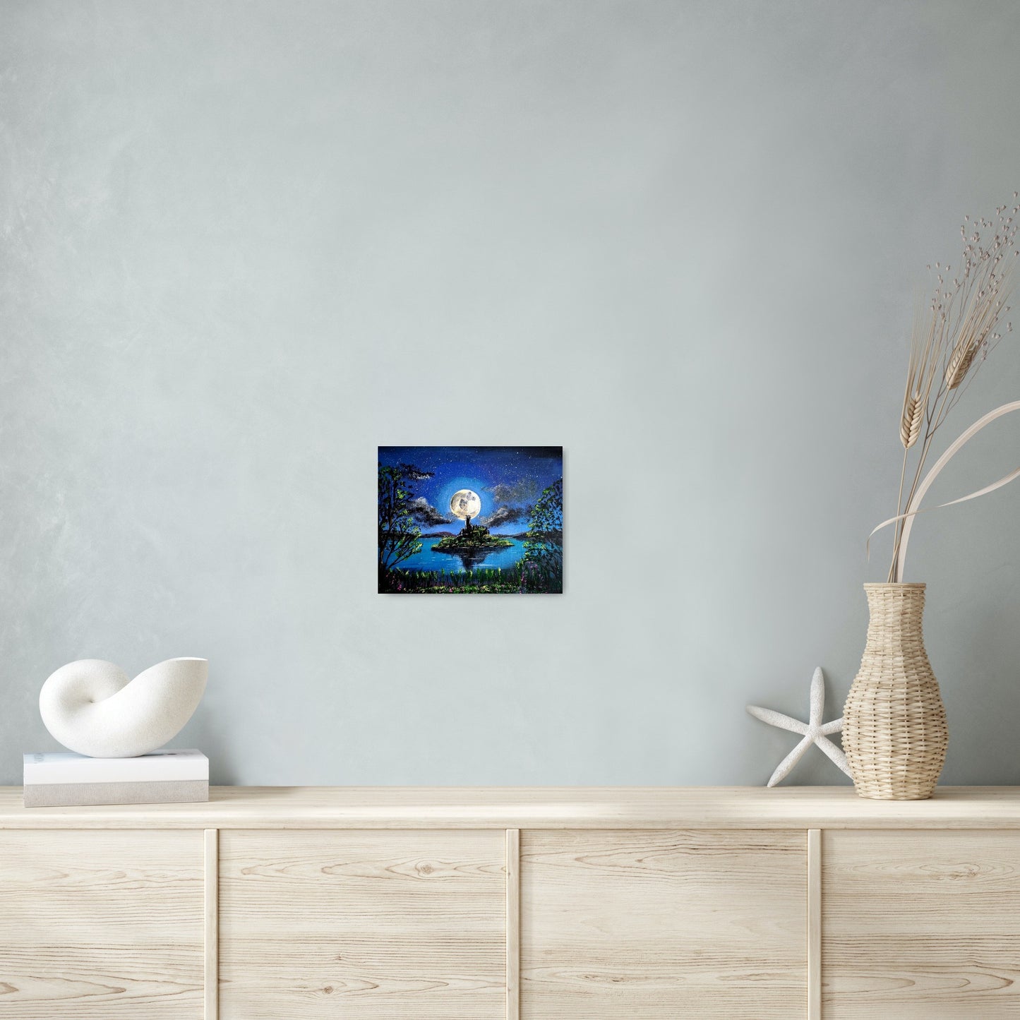 " Full moon over lough key" Mcdermotts Castle. Limited edition signed print.