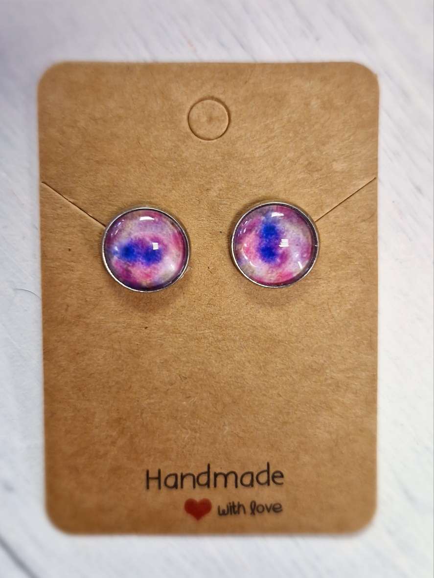 purple moon glass pendant and earrings; fine art jewellery