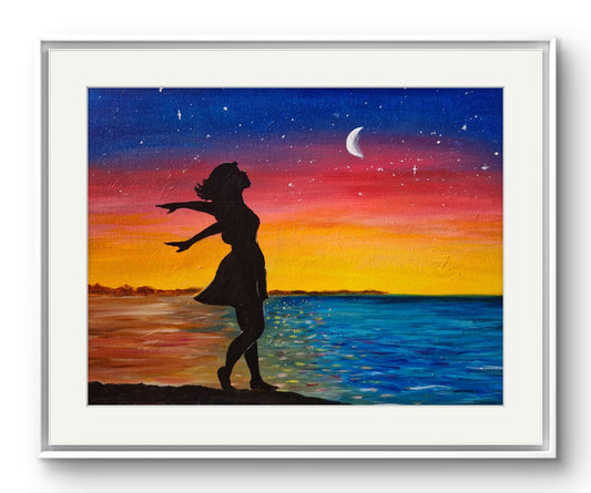 Greeting the new moon Limited edition print.