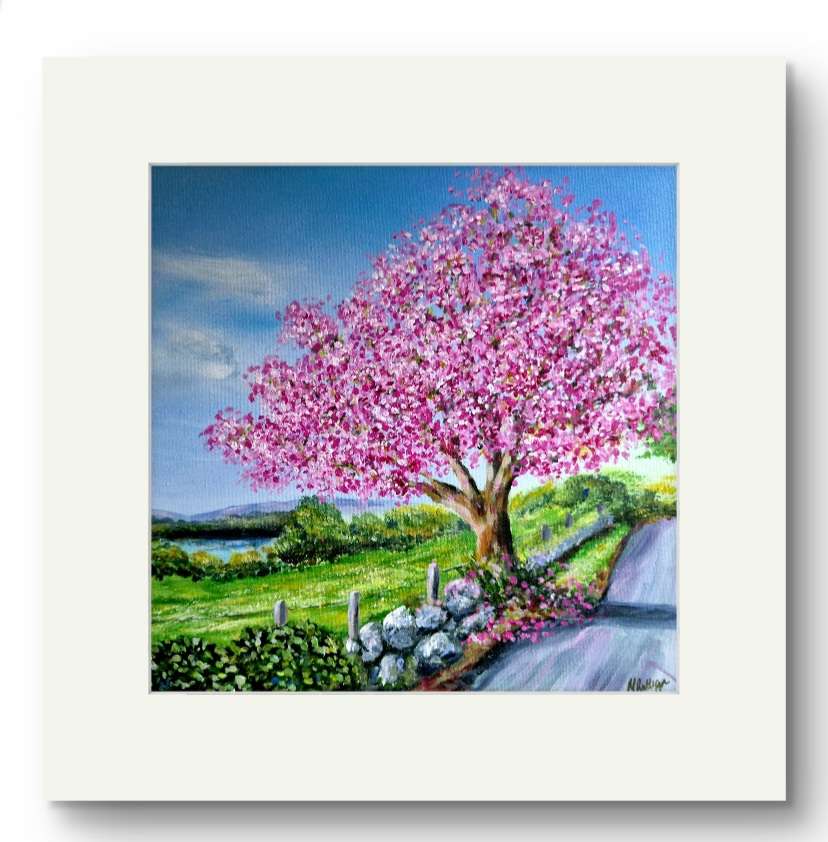 Wildlife and floral collection of Small Framed prints. 7" x7" white wooden frames. Comes with a mini easel for display purposes.