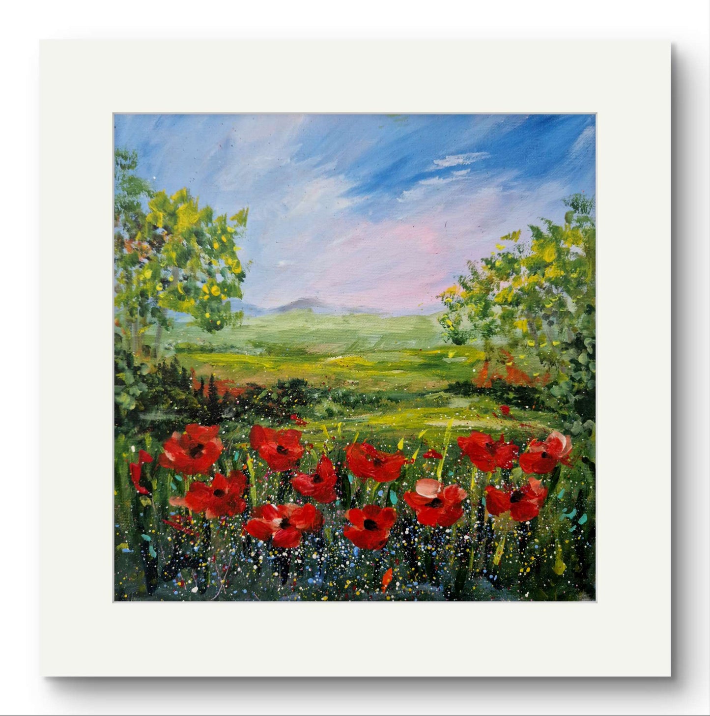 Red Poppy Wildflowers Limited Edition Print - Irish Artist Margaret Rattigan"
