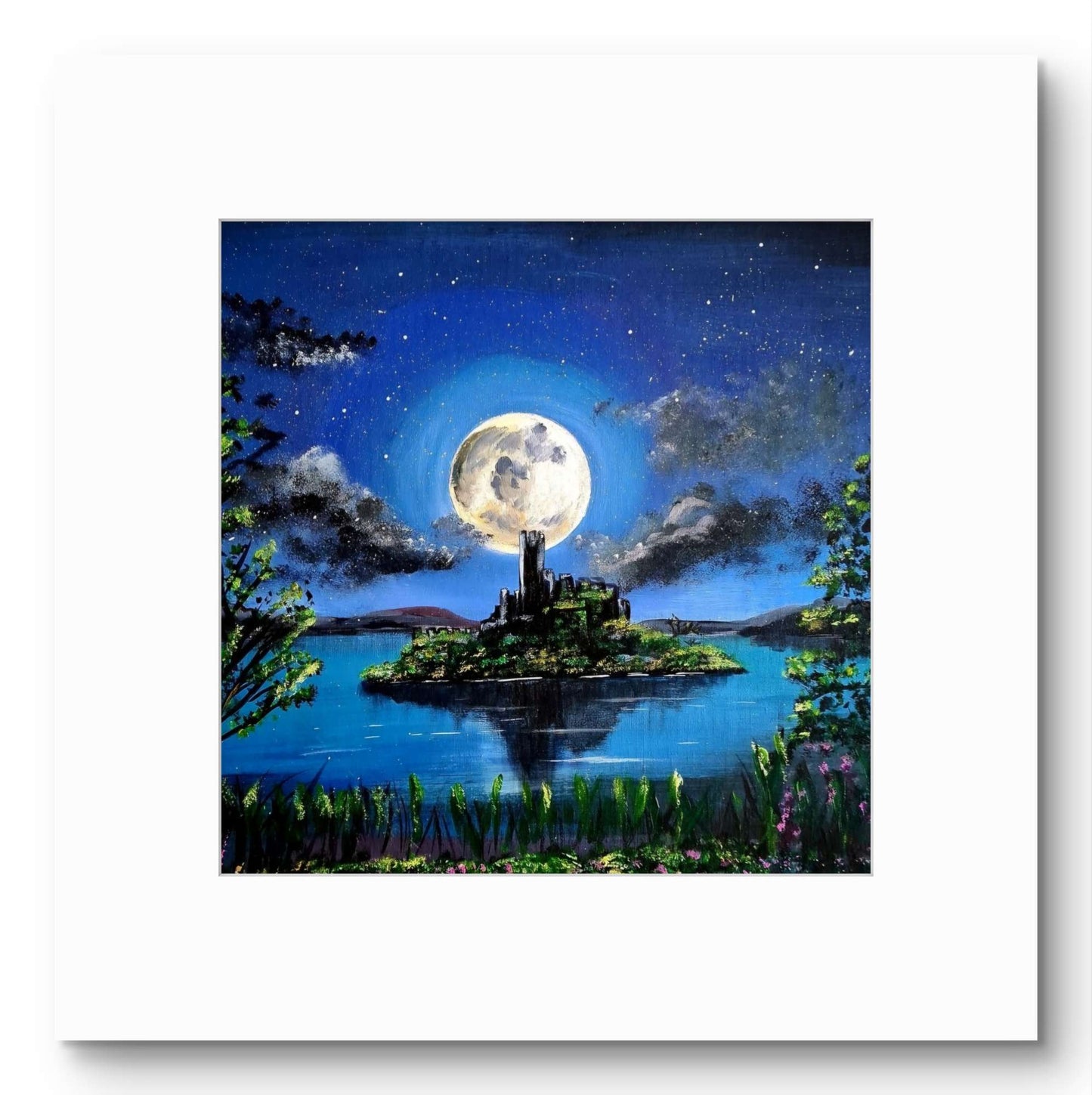 Wildlife and floral collection of Small Framed prints. 7" x7" white wooden frames. Comes with a mini easel for display purposes.