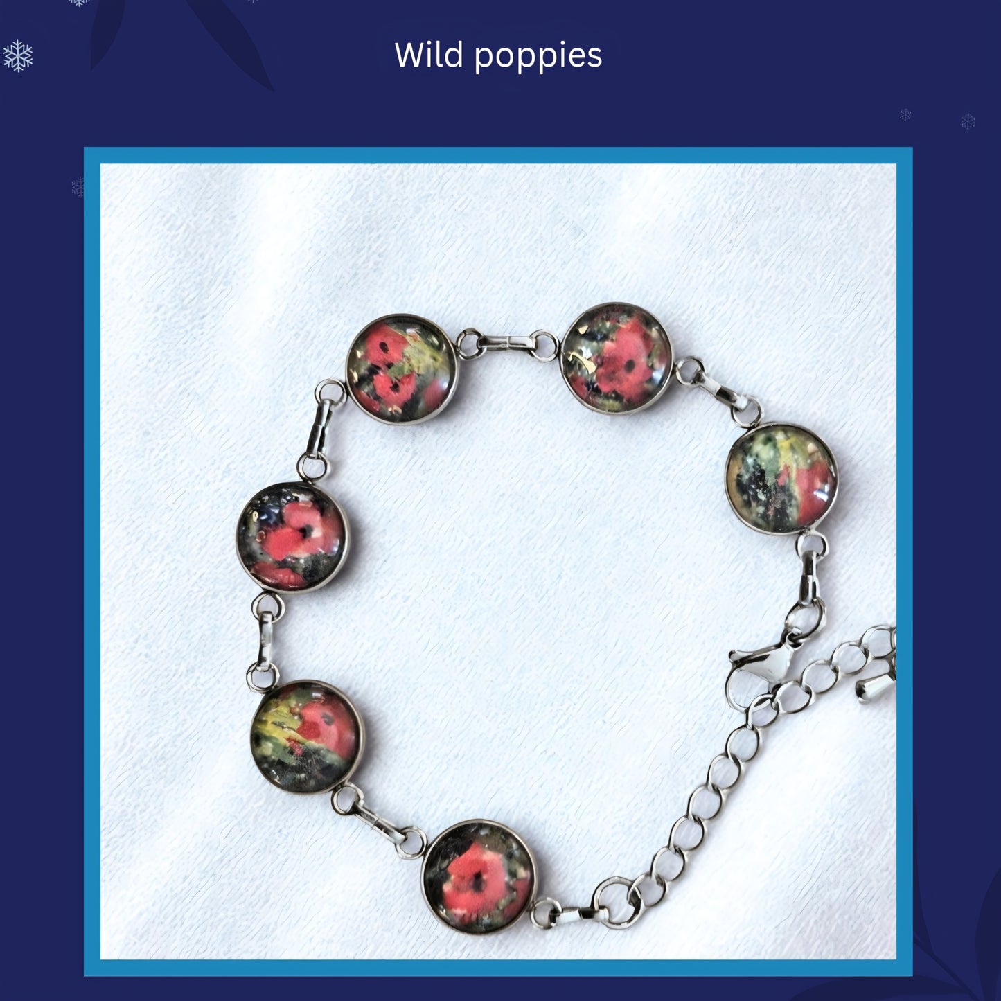 Handmade Art Glass Bracelet with Gold Leaf - Original Design, Irish Artist.