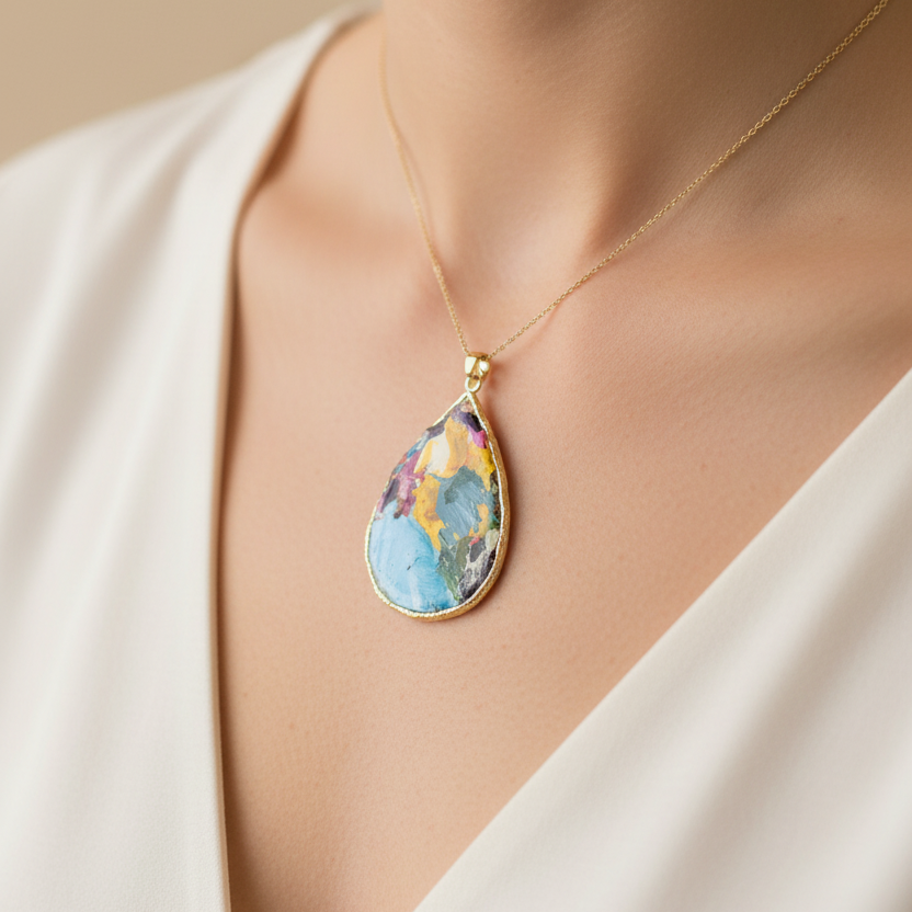 Artist Palette collection. Unique handmade one off pendants.