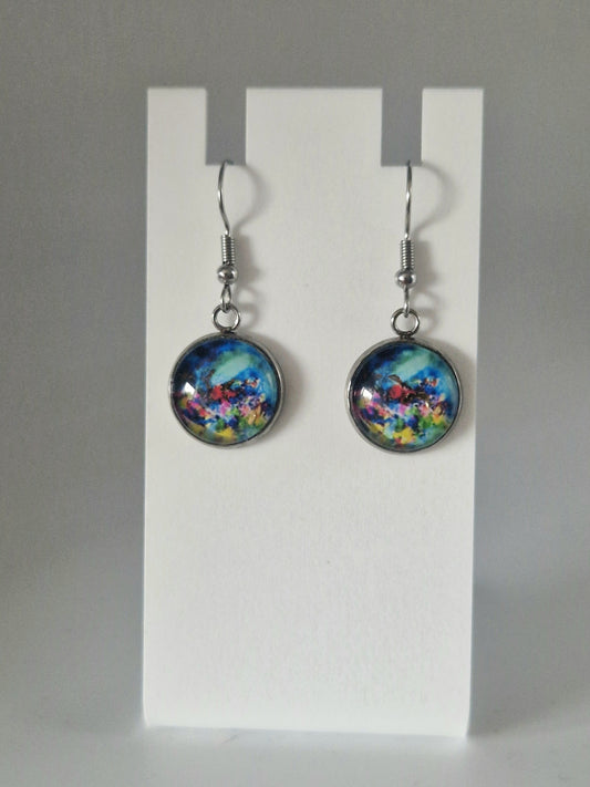 Midnight Garden Art Earrings