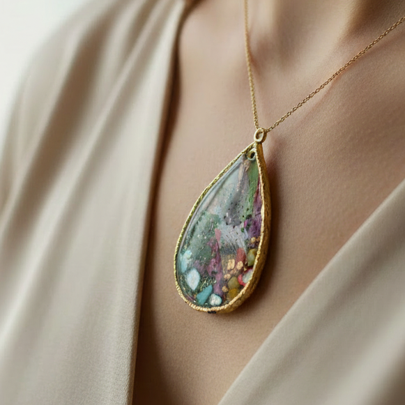 Artist Palette collection. Unique handmade one off pendants.