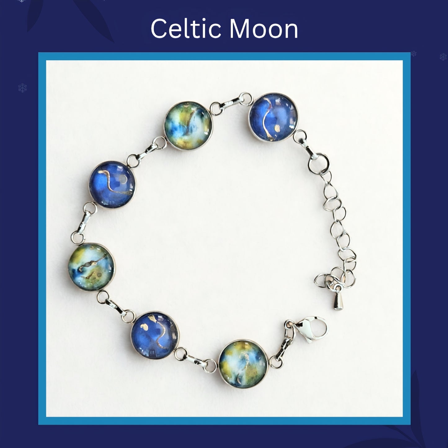 Handmade Art Glass Bracelet with Gold Leaf - Original Design, Irish Artist.