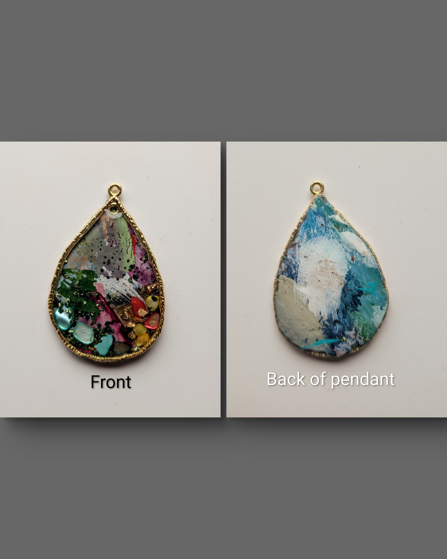Artist Palette collection. Unique handmade one off pendants.