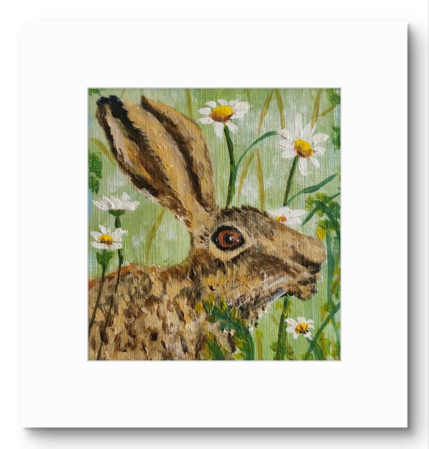 Wildlife and floral collection of Small Framed prints. 7" x7" white wooden frames. Comes with a mini easel for display purposes.