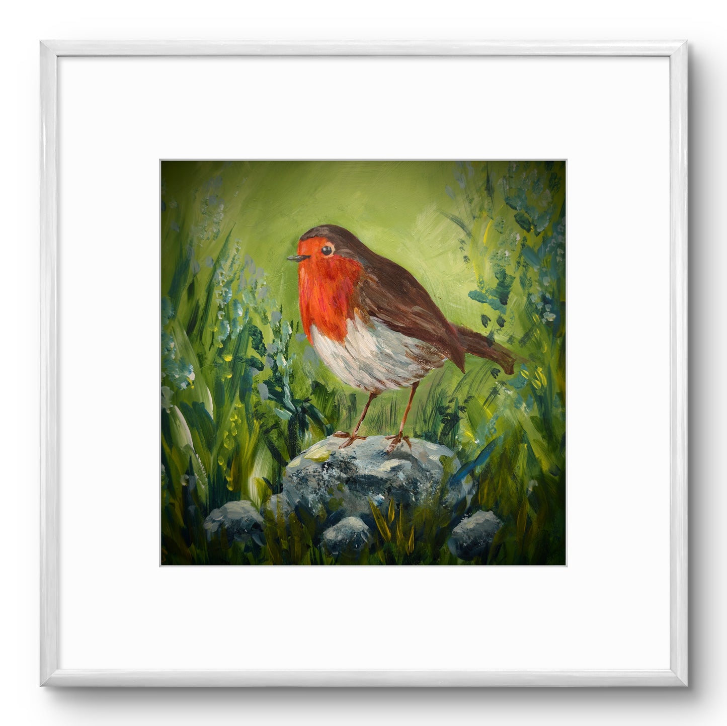 Rockin Robin, Irish miniature framed print
