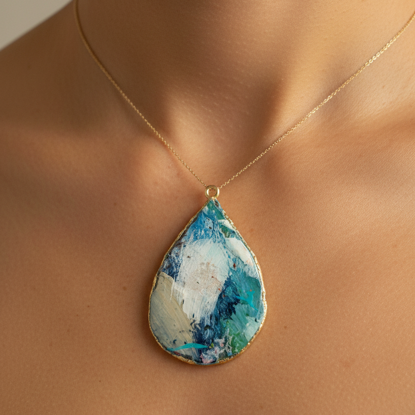 Artist Palette collection. Unique handmade one off pendants.