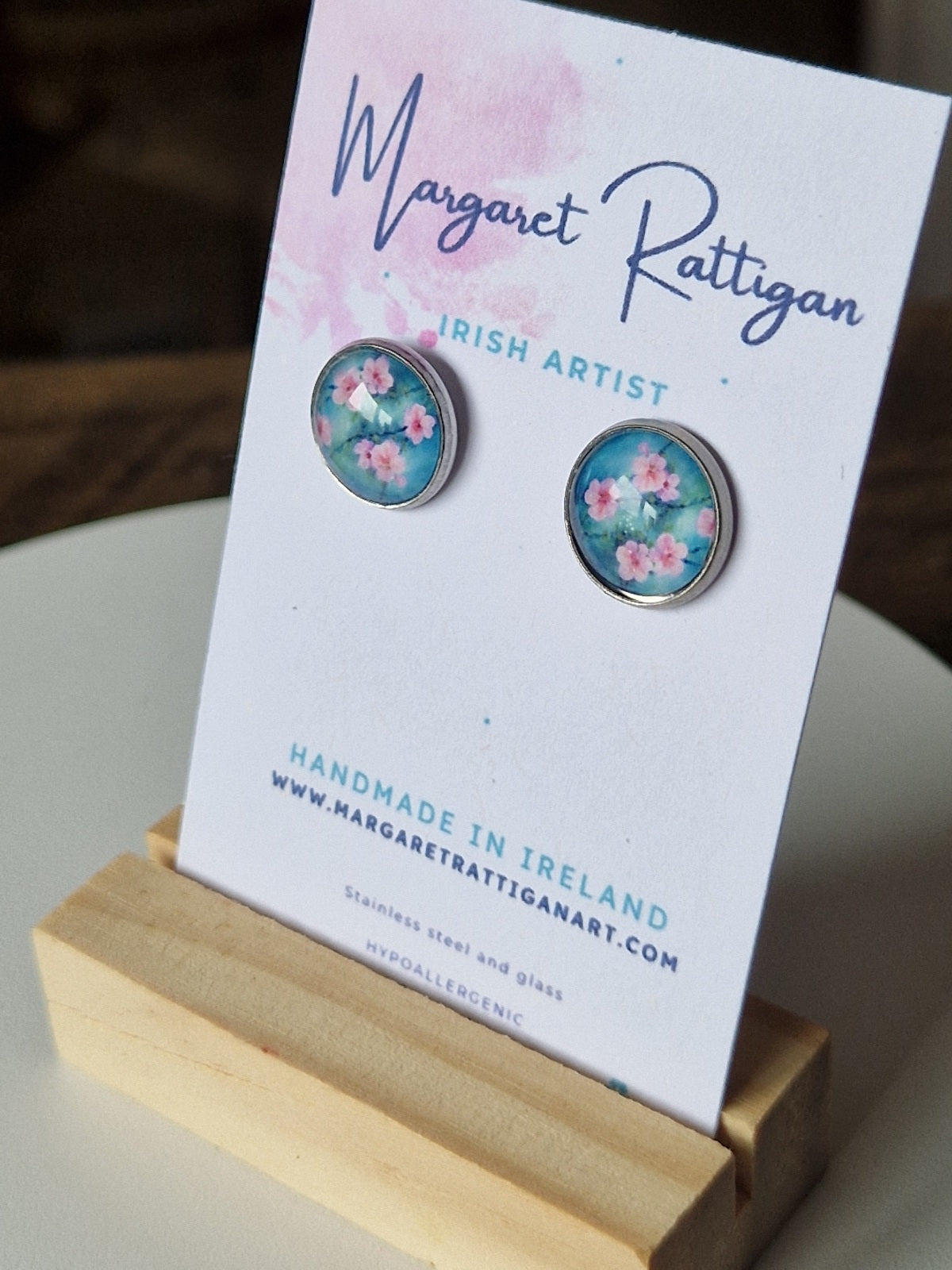 Pink Blossom Handcrafted Stud Earrings