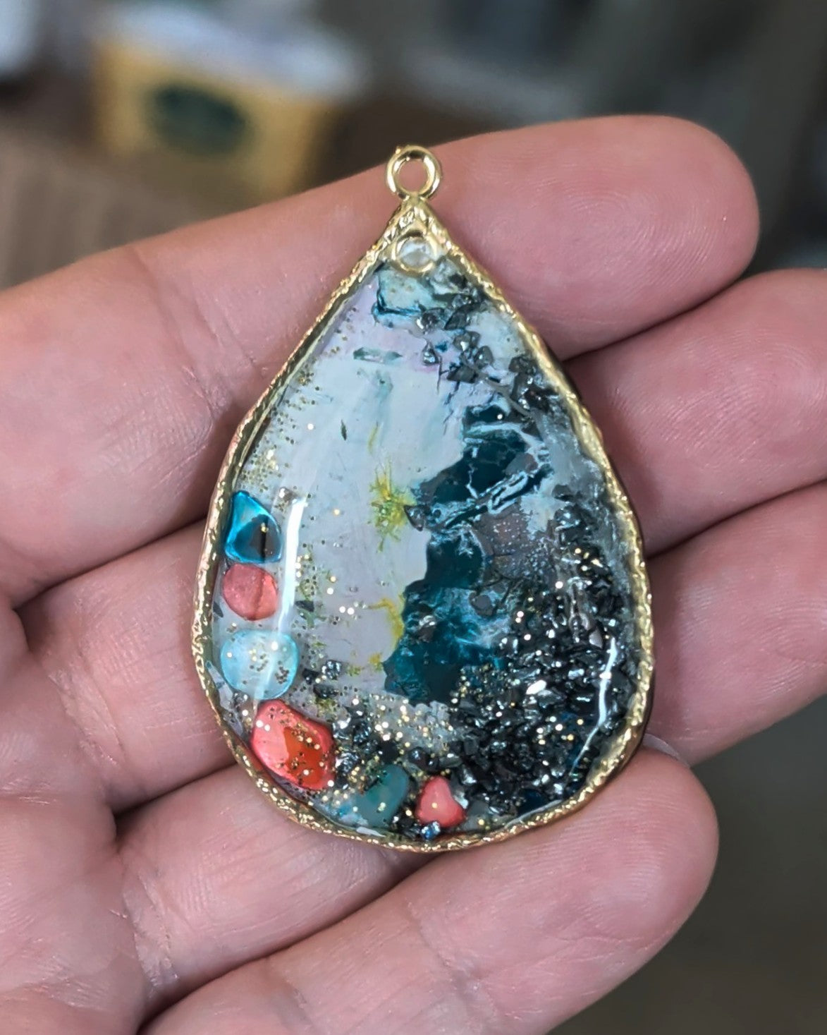 Artist Palette collection. Unique handmade one off pendants.