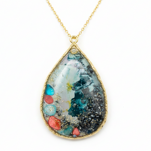 Shades of Autumn – Handmade Teardrop Pendant | Artist Palette Collection