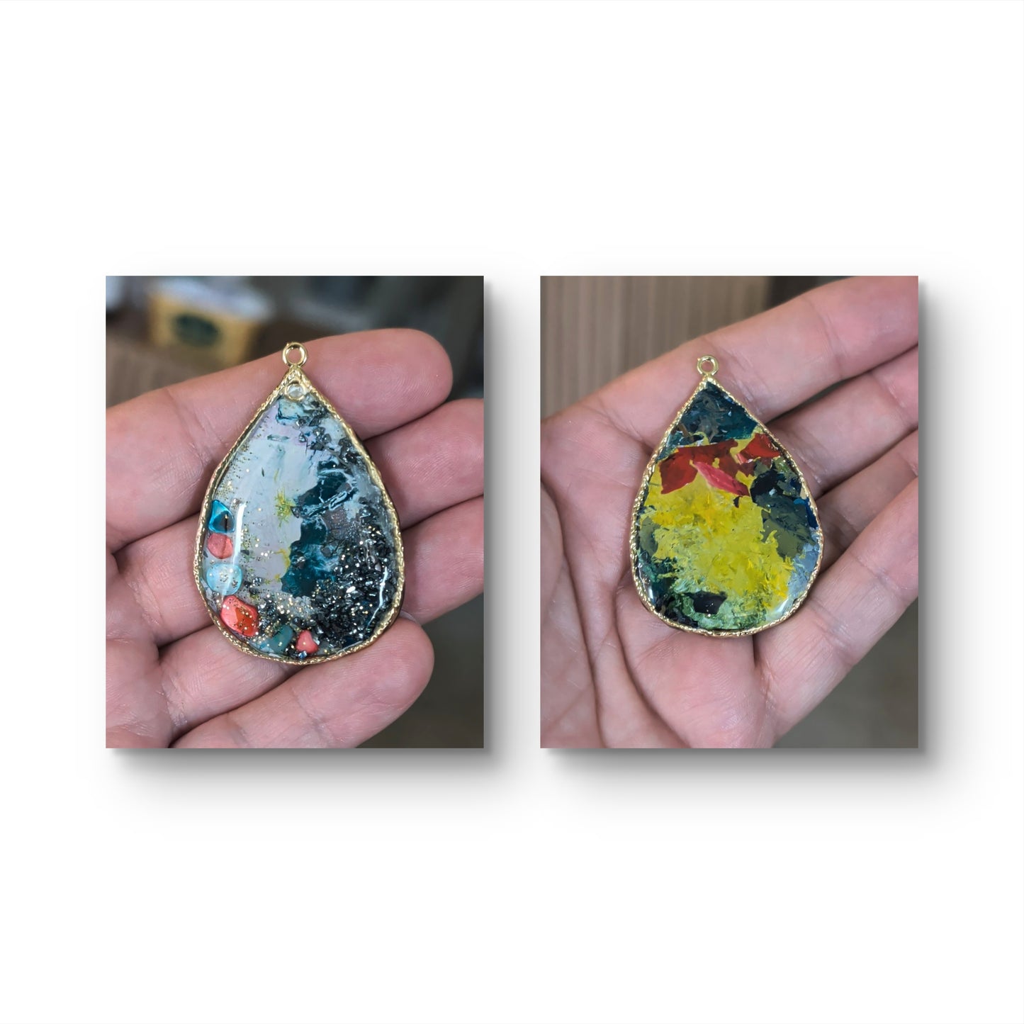 Artist Palette collection. Unique handmade one off pendants.