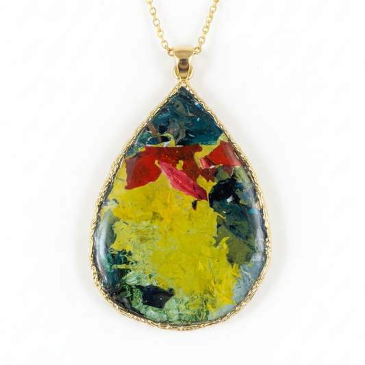 Shades of Autumn – Handmade Teardrop Pendant | Artist Palette Collection