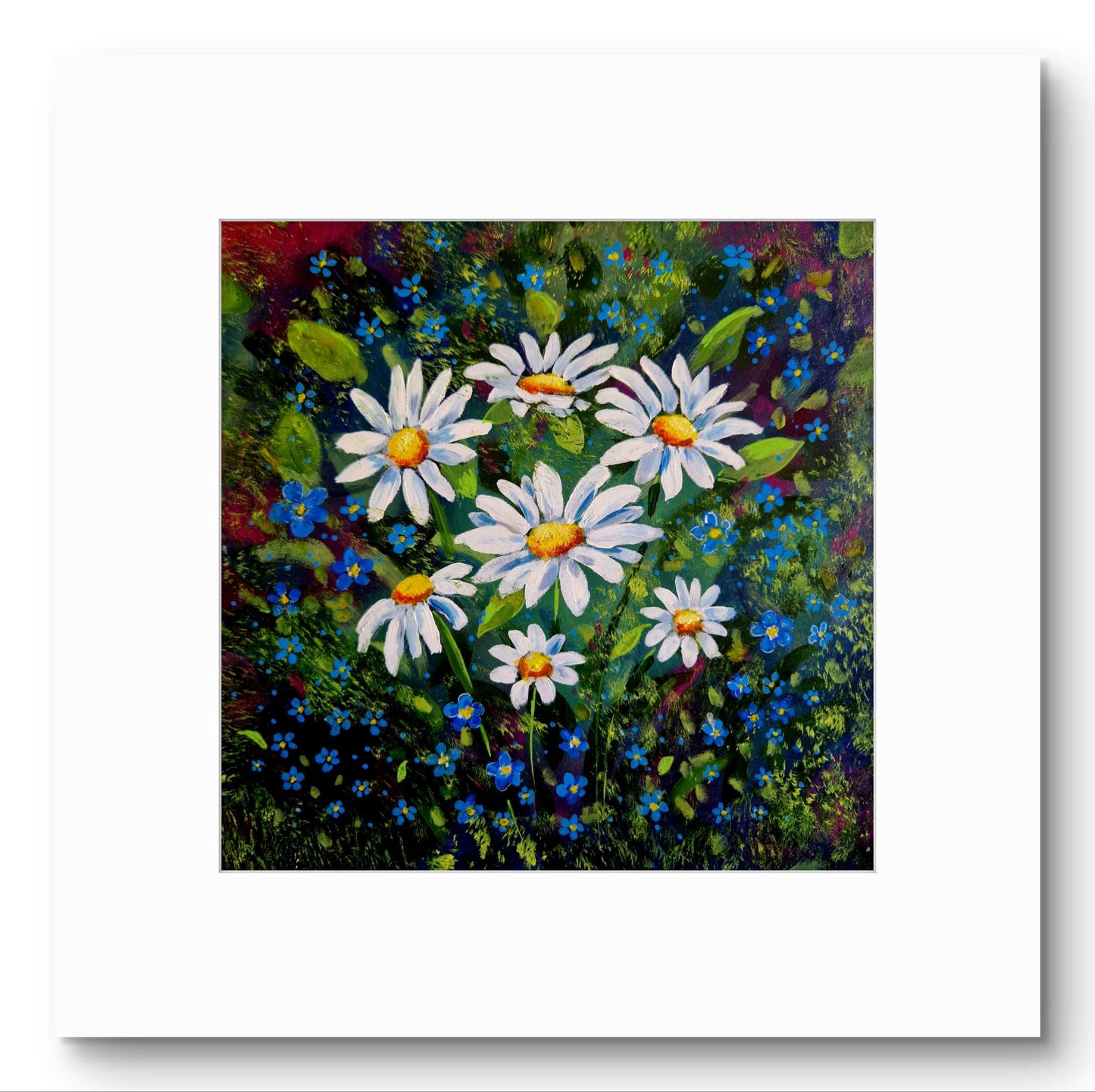 Wildlife and floral collection of Small Framed prints. 7" x7" white wooden frames. Comes with a mini easel for display purposes.