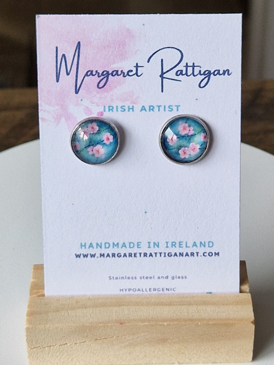 Pink Blossom Handcrafted Stud Earrings