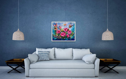 Vintage Shabby Chic Pink Rose — Limited Edition Signed Print | Irish Floral Art